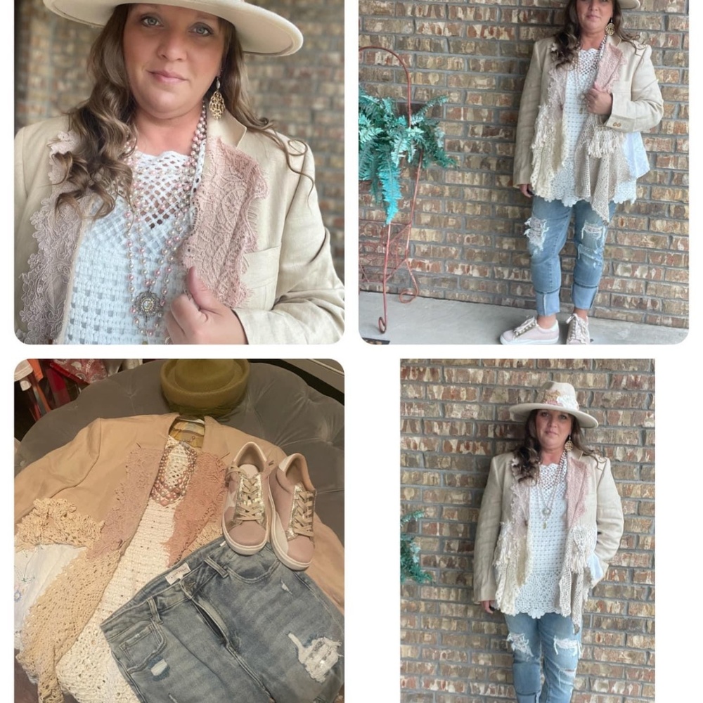 Handmade jacket & top white top also for sale